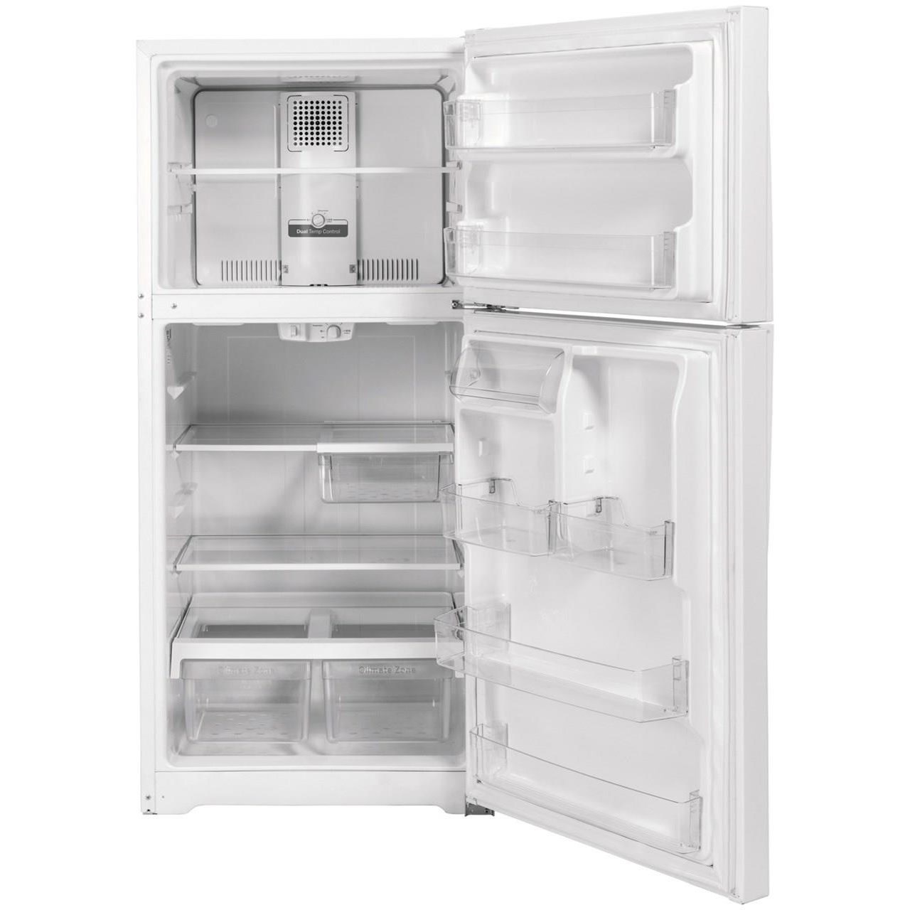 Ge white deals refrigerator top freezer